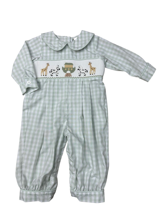 Noah's Ark Smocked Boys Romper