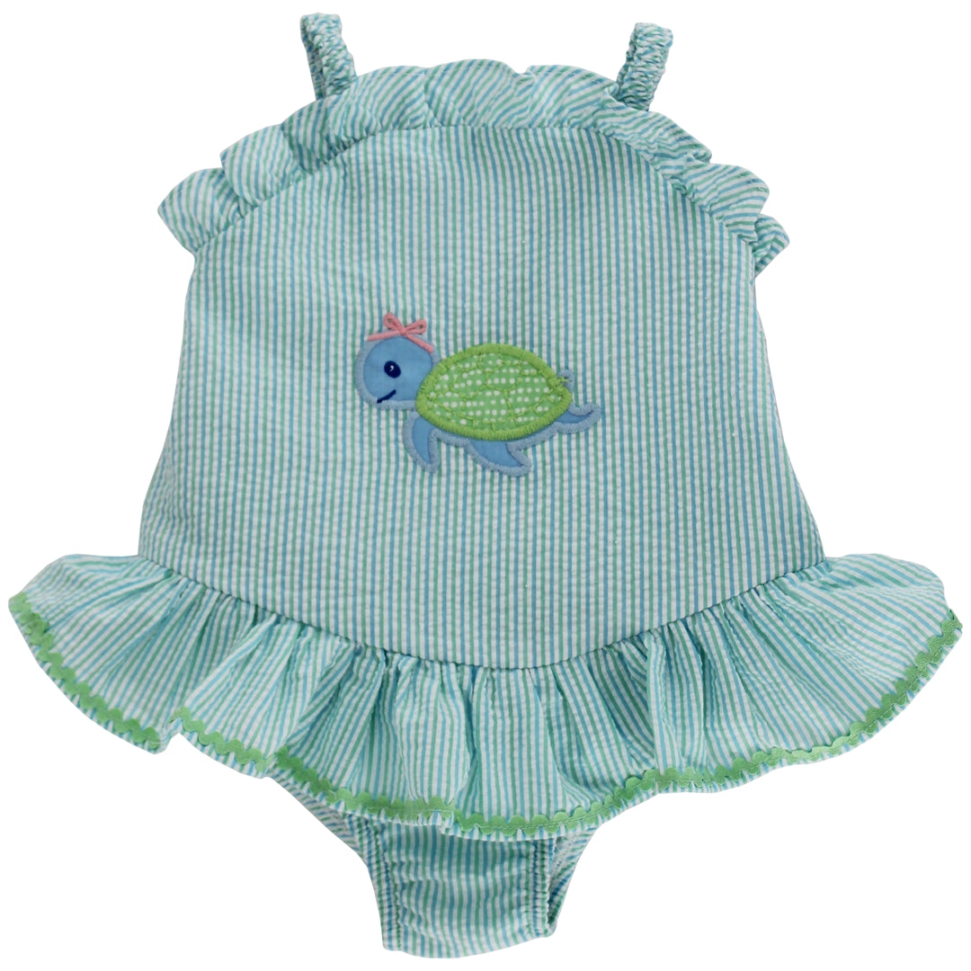 Turtle Tides - One Piece Swimsuit with Ruffle