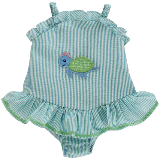Turtle Tides - One Piece Swimsuit with Ruffle