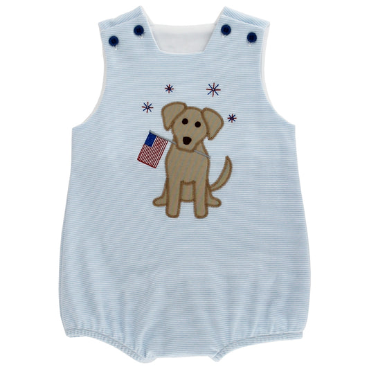 Patriotic Pup - Boys Knit Infant Bubble
