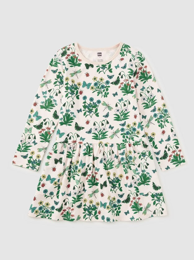 Long Sleeve Pocket Dress-Garden Expedition