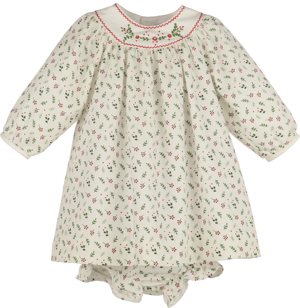 Mistletoe Floral Embroidered Dress
