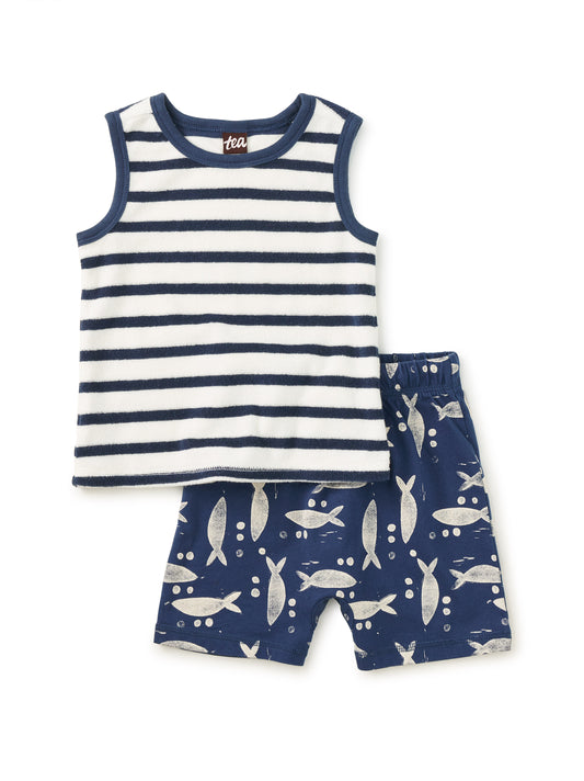 Terrycloth Tank & Shorts Baby Set