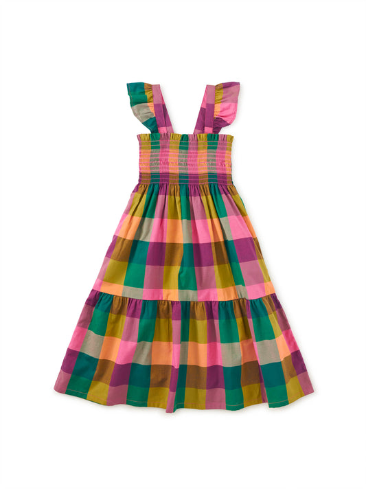 Smocked Flutter Sleeve Dress