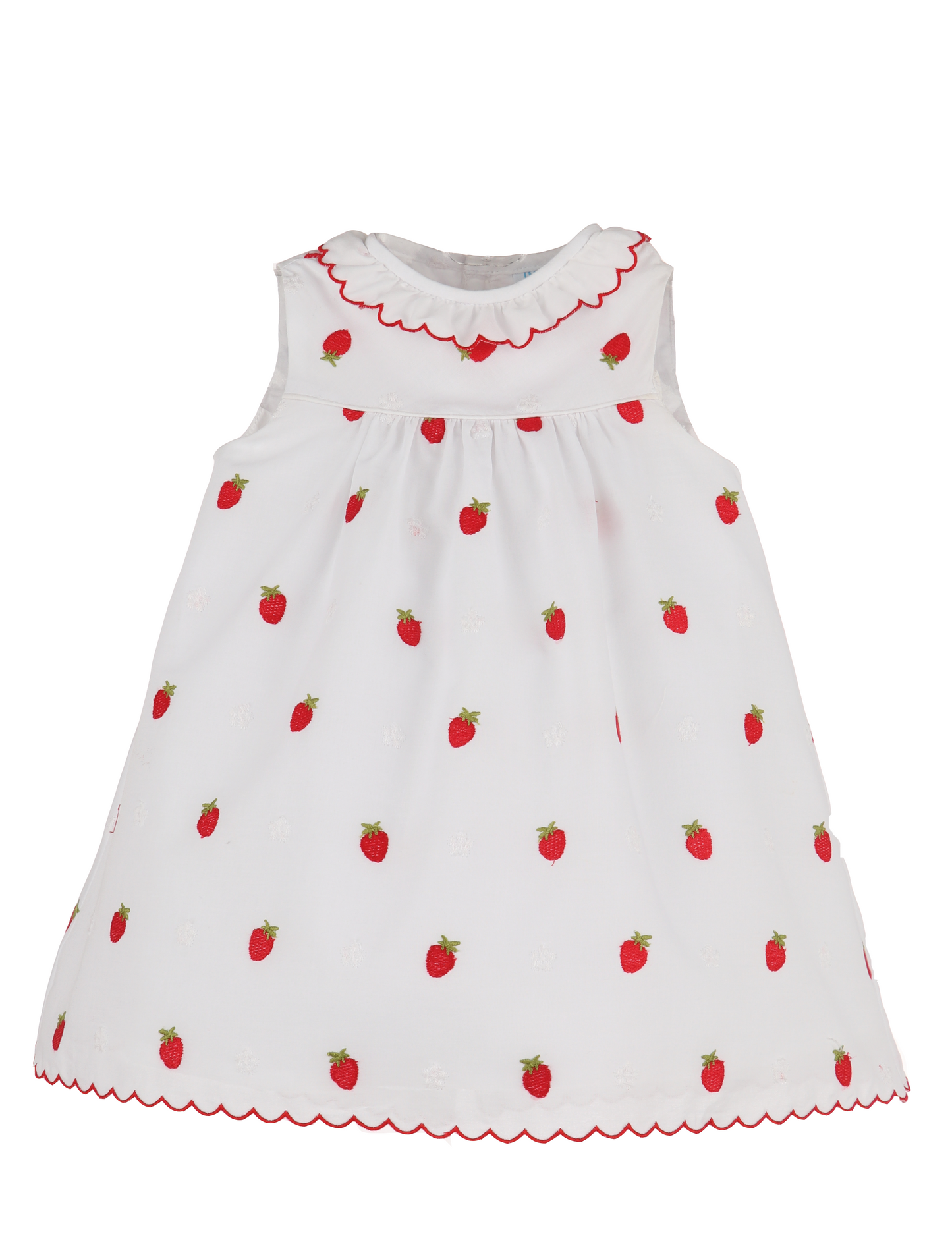 Embroidered Red Strawberries Float Dress