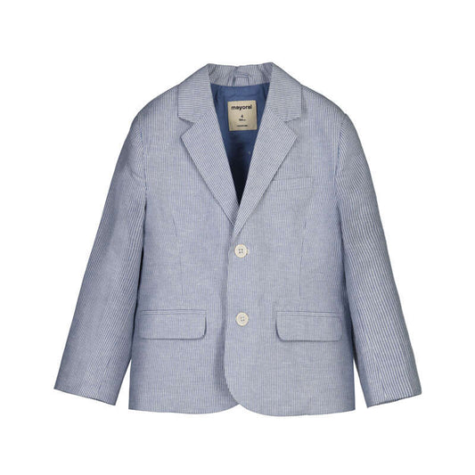 Linen Blazer- Blue Stripe
