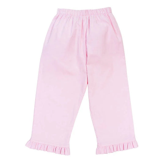 Light Pink Corduroy - Girls Ruffled Pant