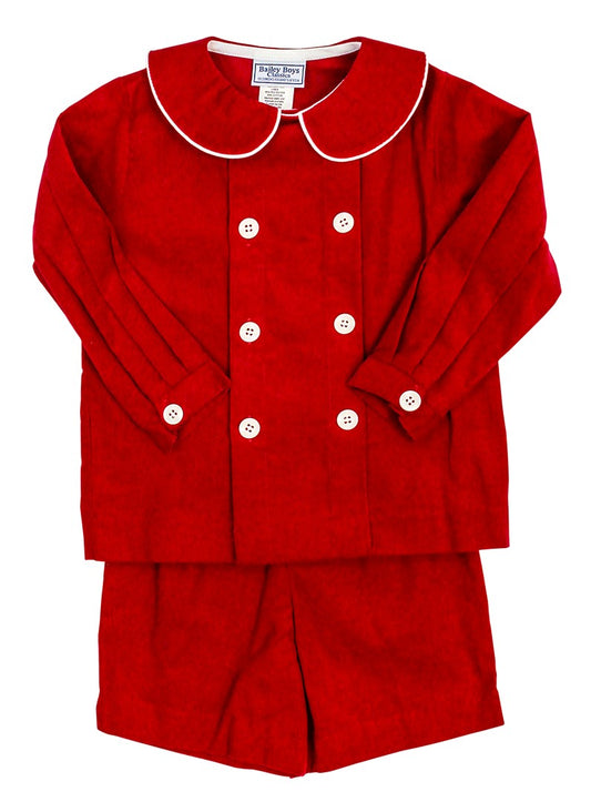 Red Corduroy - Dressy Short Set