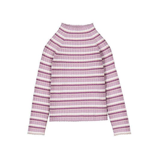 Knit Striped Mockneck Sweater