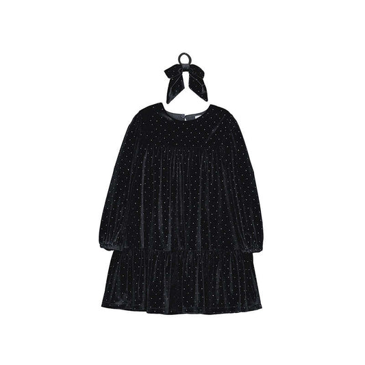 Velvet Dress with Hair Tie