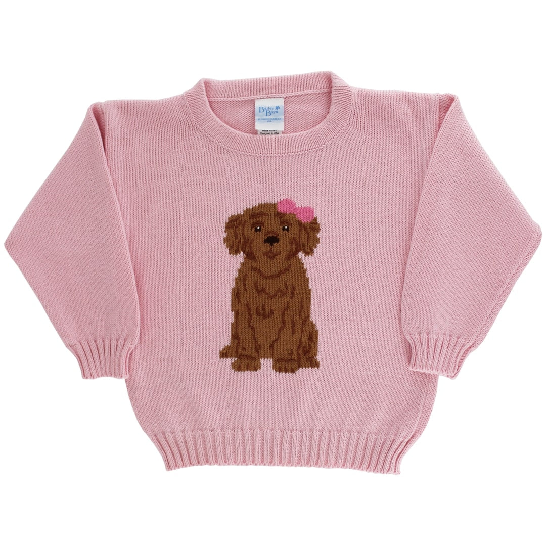 Crew Neck Sweater - Doodle on Pink