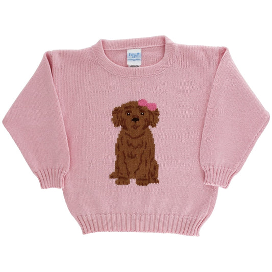 Crew Neck Sweater - Doodle on Pink