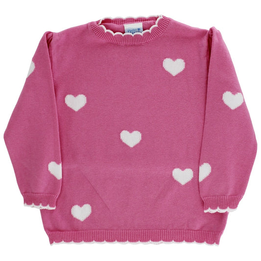 Crew Neck Sweater - Heart Print