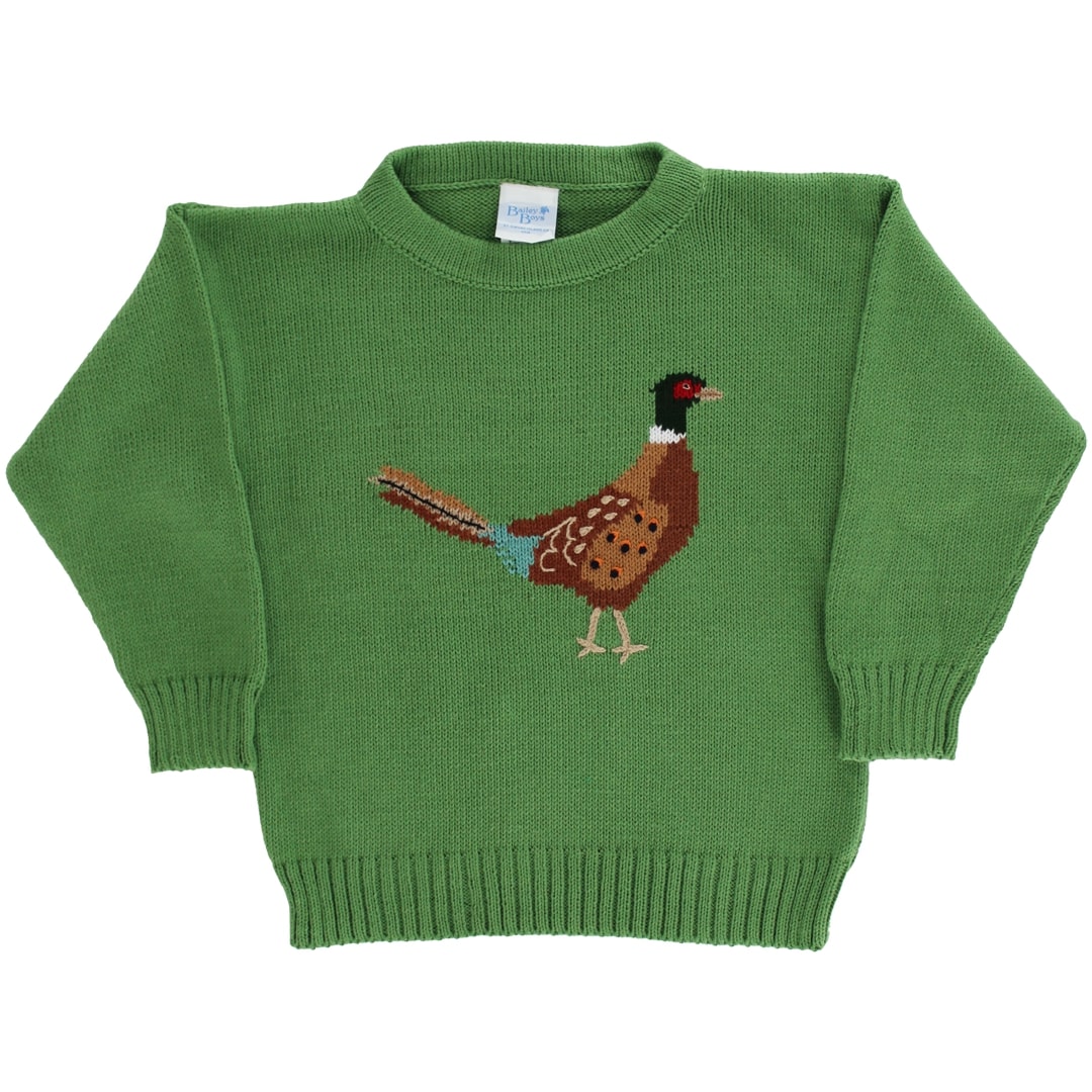 Crew Neck Sweater - Pheasant on Sage
