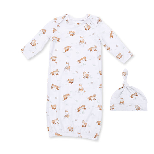Lap Shoulder Gown and Knotted Hat-Little Explorer Fox