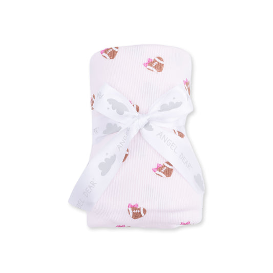 Swaddle Blanket-Football Hearts