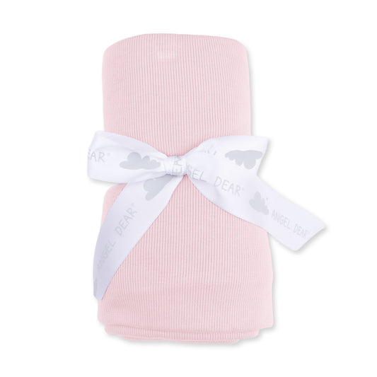 Swaddle Blanket-Solid Veiled Pink Rib