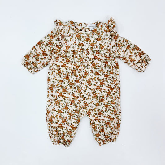 Prairie Calico Ruffle Sleeve Romper