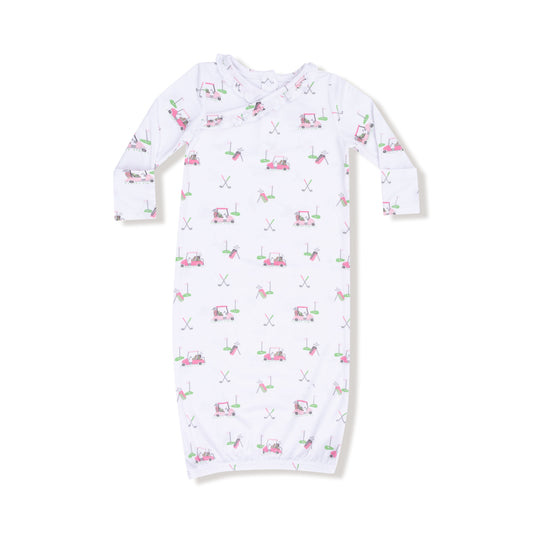 Baby Golf Carts Pink Kimono Gown w/Hat