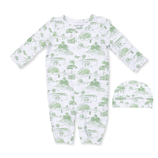 Convertible Gown and Beanie Hat-Golf Toile Green