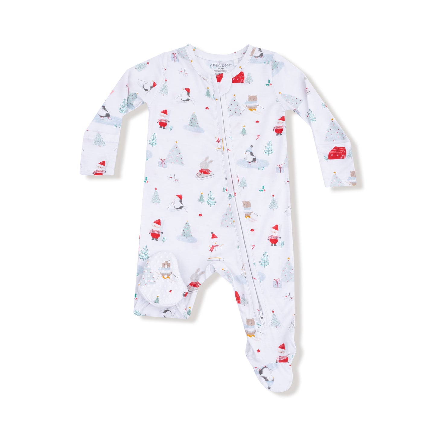 Santa Ski Friends 2 Way Zipper Footie