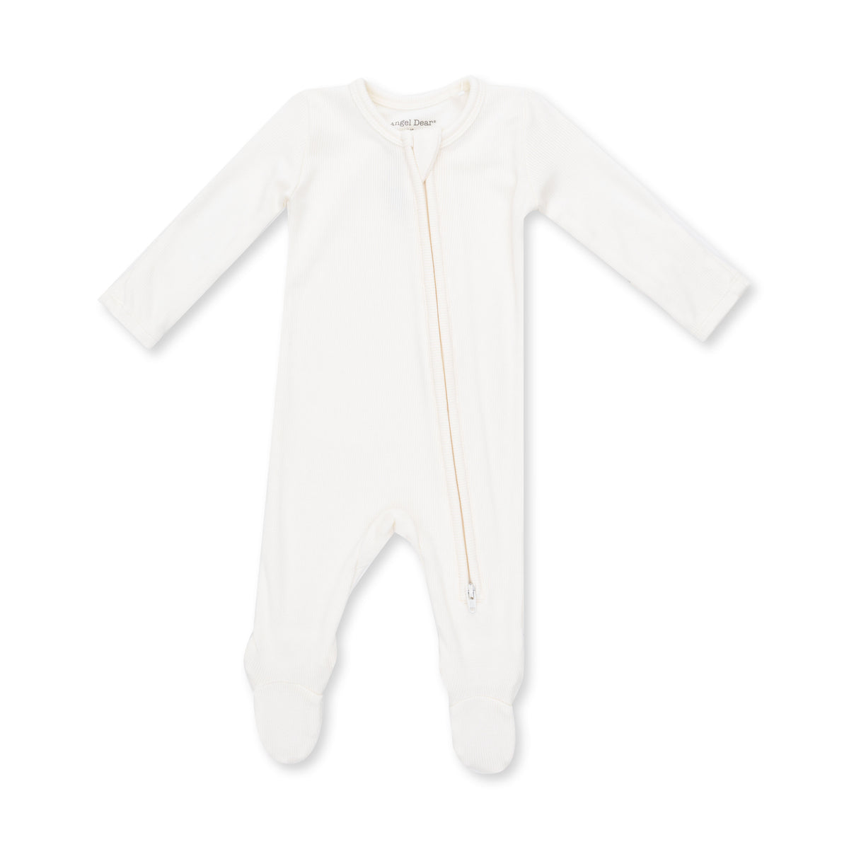 2 Way Zipper Footie-Solid Snow White