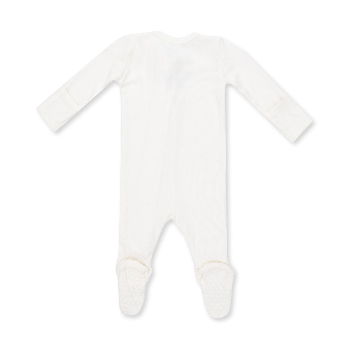 2 Way Zipper Footie-Solid Snow White