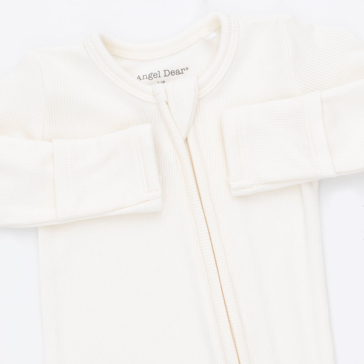 2 Way Zipper Footie-Solid Snow White