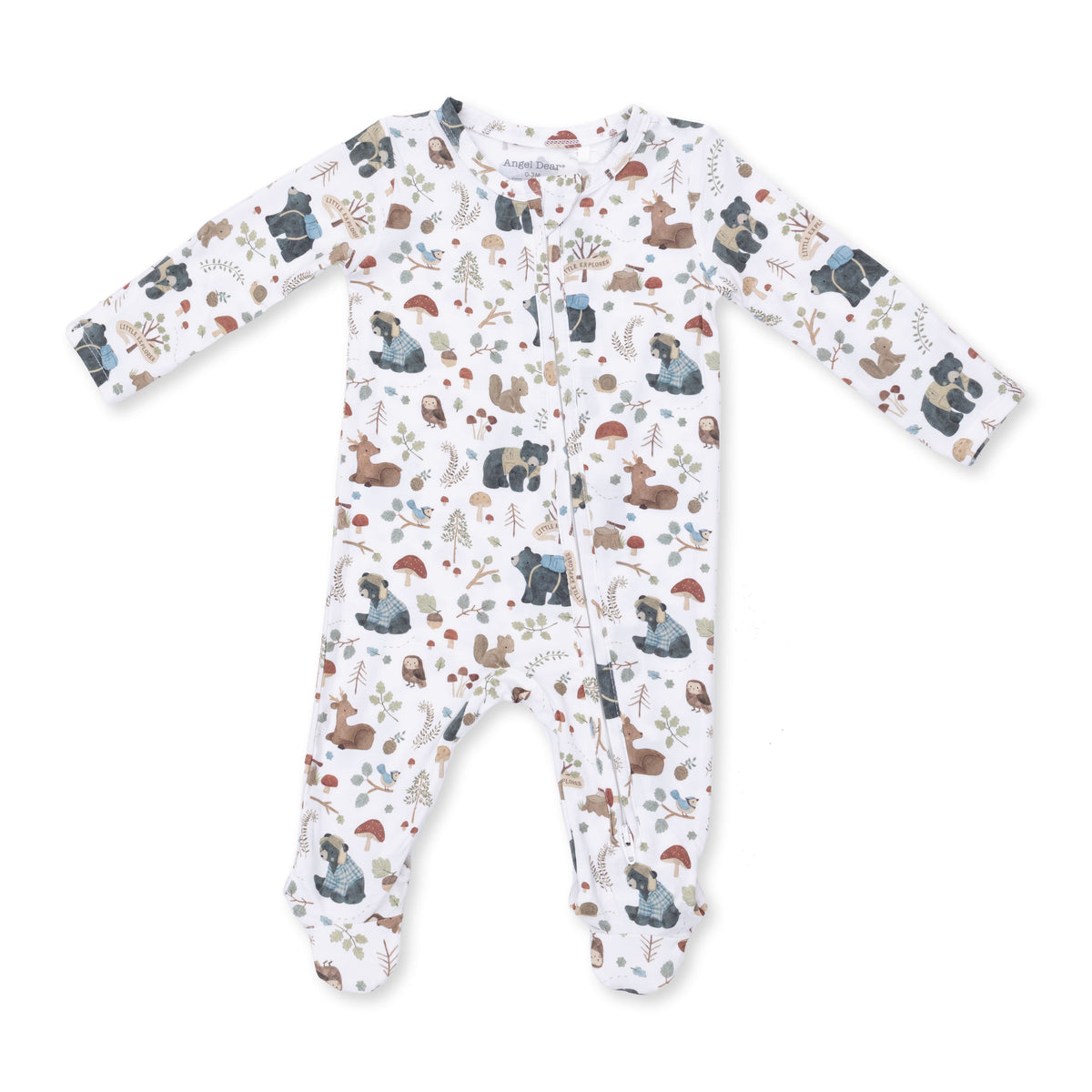 2 Way Ruffle Back Zipper Footie-Woodland Animals