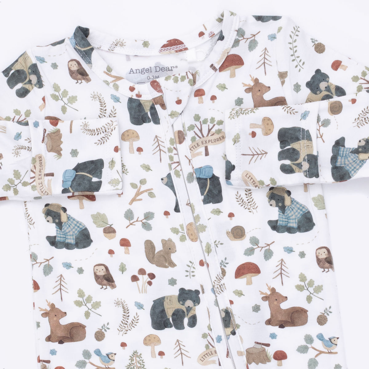 2 Way Ruffle Back Zipper Footie-Woodland Animals