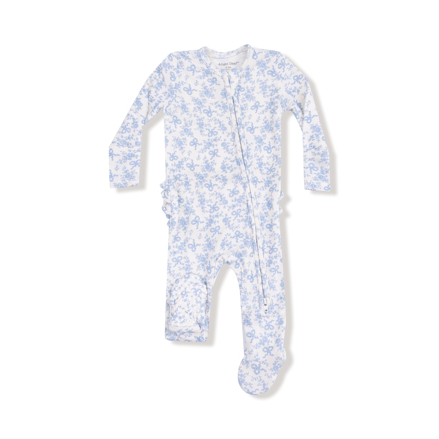 Romi Floral 2way Zipper Ruffle Back Footie
