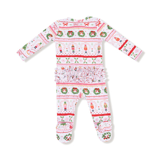 Sugar Plum Fairy 2 Way Zip Ruffle Back Footie
