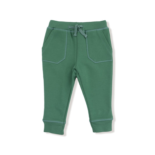Green French Terry Varsity Joggers