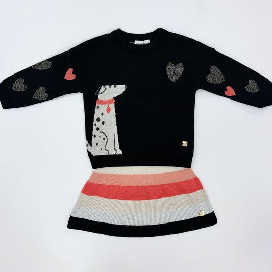 Dalmation Sweater with Knit Skirt