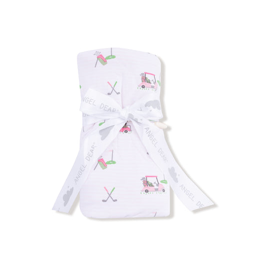 Pink Baby Golf Carts Swaddle Blanket