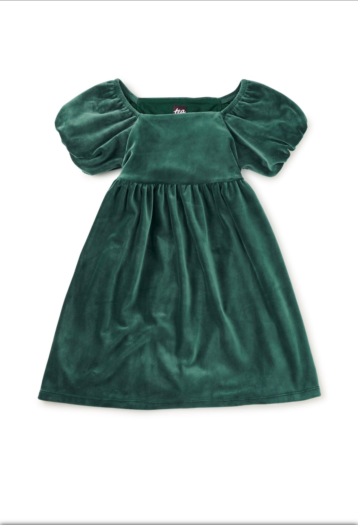 Puff Shoulder Velour Dress