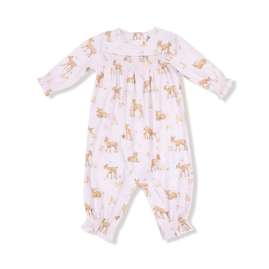 Little Fawn Smocked Longsleeve Romper
