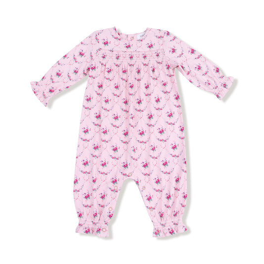Rose Garland Trellis Smocked Romper