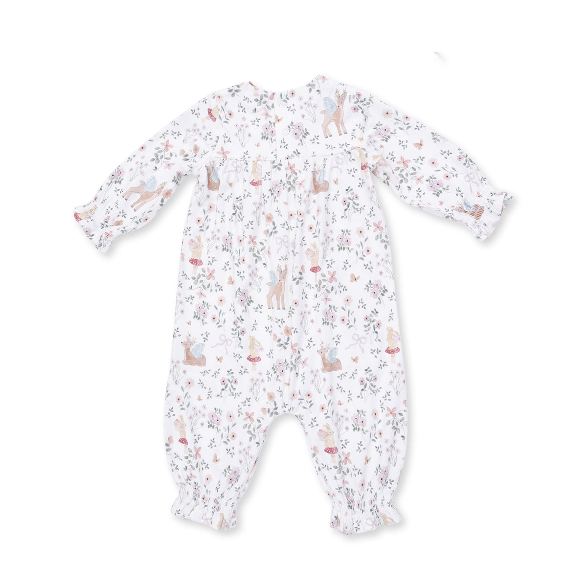 Smocked Long Sleeve Romper-Enchanted Woodland