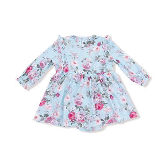 Charlotte Floral Ruffle Longsleeve Bodysuit Dress