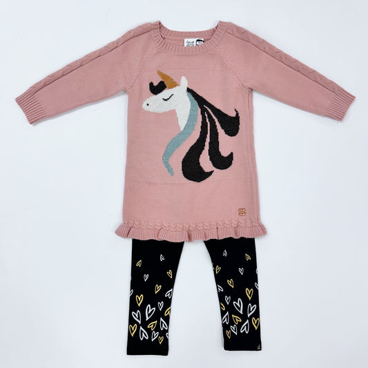 Knitted Unicorn dress with Leggings