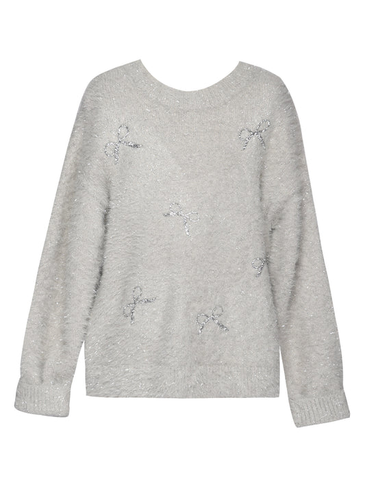 Fuzzy Bow Sweater