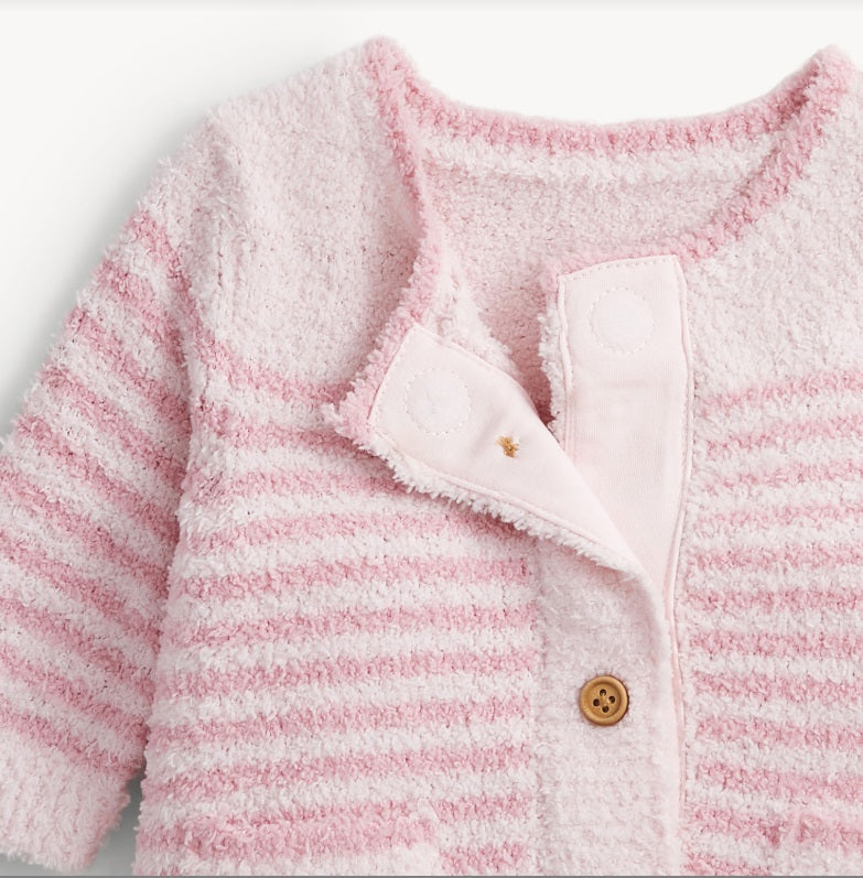 Chenille Sweater Romper-Pink