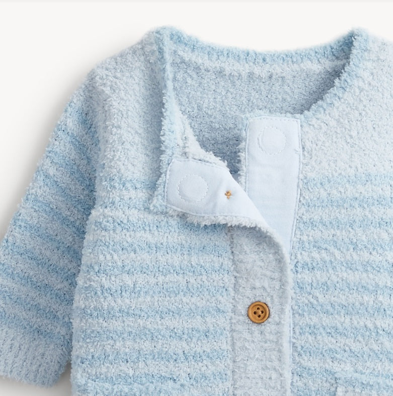 Chenille Sweater Romper Blue
