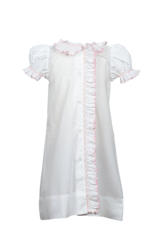 Evelyn Smocked Gown-Pink
