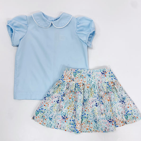 Puff Slv Blouse and Skirt Set