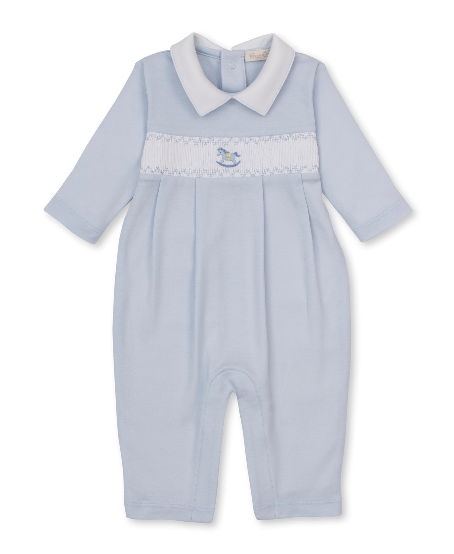 CLB Fall Medley 26 Blue Hand Smocked Playsuit