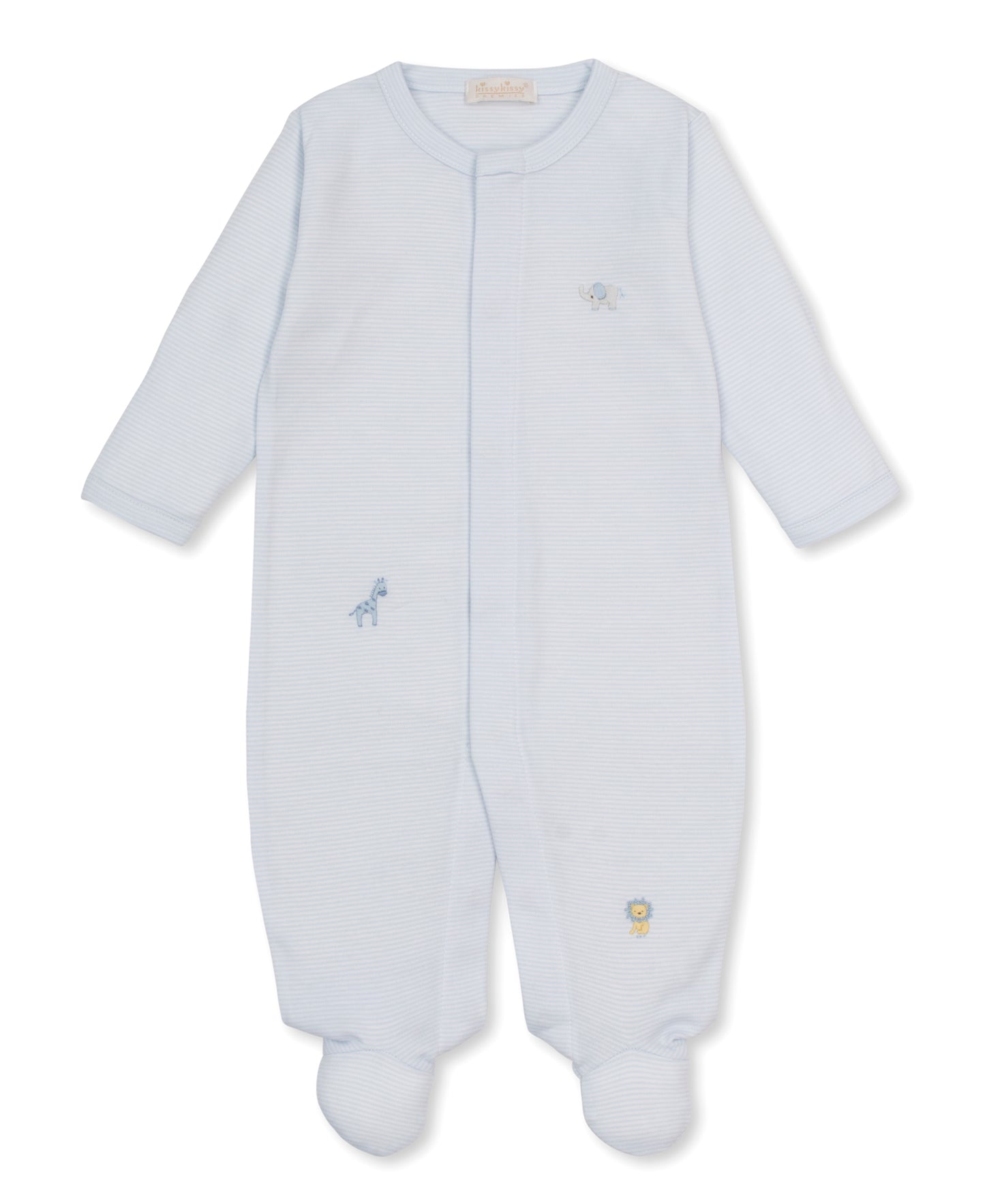 SCE Jungle Hang Out Blue Hand Emb. Stripe Footie