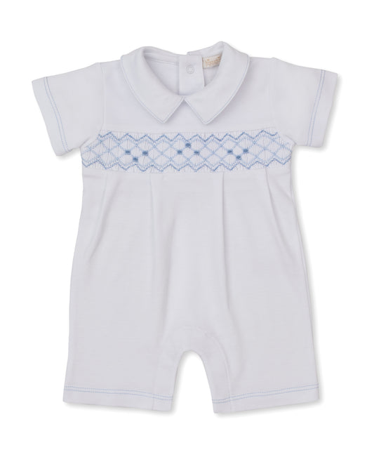 CLB Summer 26 White Hand Smocked Short Playsuit