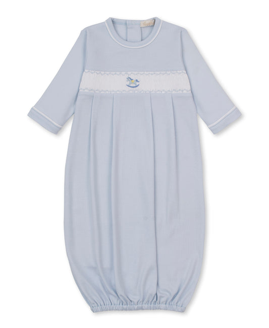 CLB Fall Medley 26 Blue Hand Smocked Gown